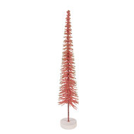 Clayre &amp; Eef   | Decoratie Kerstboom Roze Goudkleurig &oslash; 8x40 cm | 66317P