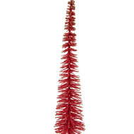 Clayre &amp; Eef   | Decoratie Kerstboom Rood Goudkleurig &oslash; 8x40 cm | 66317R
