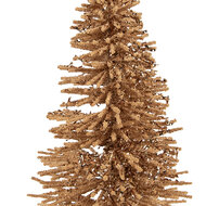 Clayre &amp; Eef   | Decoratie Kerstboom Beige Goudkleurig &oslash; 14x25 cm | 66318BE