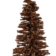 Clayre &amp; Eef   | Decoratie Kerstboom Bruin Goudkleurig &oslash; 14x25 cm | 66318BR