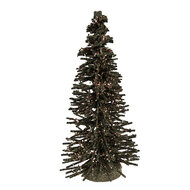 Clayre &amp; Eef   | Decoratie Kerstboom Groen Goudkleurig &oslash; 14x25 cm | 66318GR