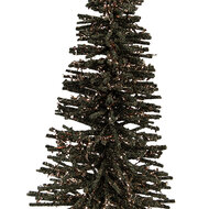Clayre &amp; Eef   | Decoratie Kerstboom Groen Goudkleurig &oslash; 14x25 cm | 66318GR