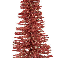 Clayre &amp; Eef   | Decoratie Kerstboom Roze Goudkleurig &oslash; 14x25 cm | 66318P