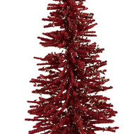 Clayre &amp; Eef   | Decoratie Kerstboom Rood Goudkleurig &oslash; 14x25 cm | 66318R
