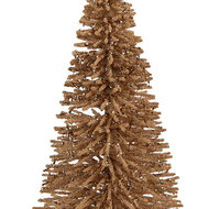 Clayre &amp; Eef   | Decoratie Kerstboom Beige Goudkleurig &oslash; 17x30 cm | 66319BE