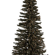 Clayre &amp; Eef   | Decoratie Kerstboom Groen Goudkleurig &oslash; 17x30 cm | 66319GR