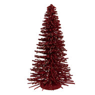 Clayre &amp; Eef   | Decoratie Kerstboom Rood Goudkleurig &oslash; 17x30 cm | 66319R