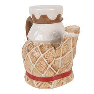 Clayre &amp; Eef   | Theepot Bruin Wit 22x12x18 cm / 900 ml | 6CETE0185