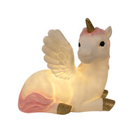 Clayre &amp; Eef   | Nachtlampje Eenhoorn LED Wit Roze 41x25x40 cm | 6LMP804