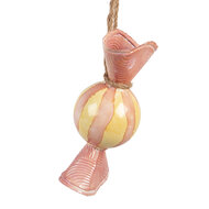 Clayre &amp; Eef   | Decoratie Snoepje Roze Geel 10x8x21 cm | 6Y5928