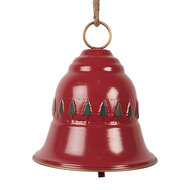 Clayre &amp; Eef   | Bel Decoratief Rood Groen &oslash; 23x25 cm | 6Y5909