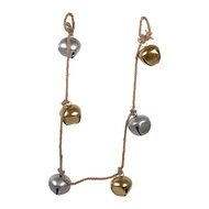 Clayre &amp; Eef   | Decoratie Hanger Bellen Goudkleurig Zilverkleurig 8x8x135 cm | 6Y5912