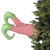 Clayre &amp; Eef   | Decoratie Kerst Elfenbenen Rood Groen 30x13x54 cm / 3xAA | 66348