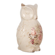 Clayre &amp; Eef   | Decoratie Beeld Uil Beige Roze 13x12x22 cm | 6CE1961L