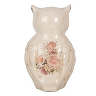 Clayre &amp; Eef   | Decoratie Beeld Uil Beige Roze 13x12x22 cm | 6CE1961L