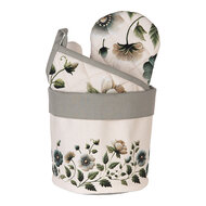 Clayre &amp; Eef   | Broodmandje Beige Groen &oslash; 15x16 cm | GTB50