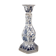 Clayre &amp; Eef   | Kandelaar Wit Blauw &oslash; 18x36 cm | 6CE2384L