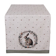 Clayre &amp; Eef   | Tafelloper Beige Bruin 50x140 cm | NLE64