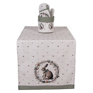 Clayre &amp; Eef   | Tafelloper Beige Bruin 50x140 cm | NLE64