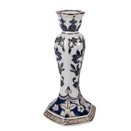 Clayre &amp; Eef   | Kandelaar Wit Blauw &oslash; 11x21 cm | 6CE2384S