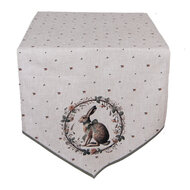 Clayre &amp; Eef   | Tafelloper Beige Bruin 50x160 cm | NLE65