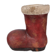 Clayre &amp; Eef   | Kerstdecoratie Laars Rood Beige 28x18x30 cm | 6MG0131