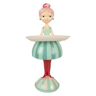 Clayre &amp; Eef   | Decoratie Kind met schaaltje Blauw Wit 18x16x38 cm | 6PR5795