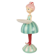 Clayre &amp; Eef   | Decoratie Kind met schaaltje Blauw Wit 18x16x38 cm | 6PR5795