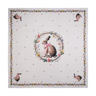 Clayre &amp; Eef   | Vierkant Tafelkleed Beige Bruin 100x100 cm | EWC01