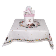 Clayre &amp; Eef   | Vierkant Tafelkleed Beige Bruin 100x100 cm | EWC01