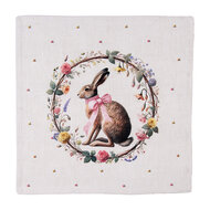 Clayre &amp; Eef   | Servetten Katoen Set van 6 Beige Bruin 40x40 cm | EWC43