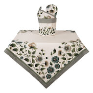 Clayre &amp; Eef   | Vierkant Tafelkleed Beige Groen100x100 cm | GTB01