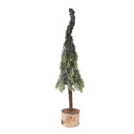 Clayre &amp; Eef   | Kunstkerstboom Groen Wit &oslash; 10x35 cm | 66427