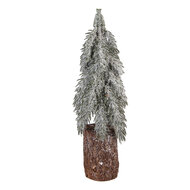 Clayre &amp; Eef   | Kunstkerstboom Groen Wit &oslash; 12x32 cm | 66429