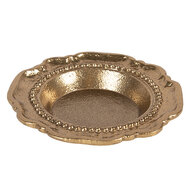 Clayre &amp; Eef   | Decoratie Schaaltje Goudkleurig &oslash; 12x2 cm | 6AL0080