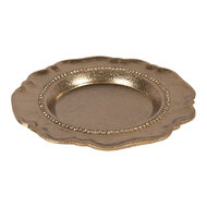 Clayre &amp; Eef   | Decoratie Schaal Goudkleurig &oslash; 20x2 cm | 6AL0081