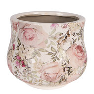 Clayre &amp; Eef   | Bloempot Binnen Beige Roze &oslash; 18x15 cm | 6CE2241M
