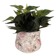 Clayre &amp; Eef   | Bloempot Binnen Beige Roze &oslash; 18x15 cm | 6CE2241M