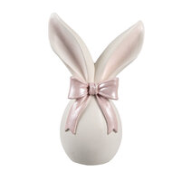 Clayre &amp; Eef   | Decoratie Beeld Konijn Wit Roze 12x8x18 cm | 6PR5179