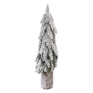 Clayre &amp; Eef   | Kunstkerstboom Groen Wit &oslash; 18x57 cm | 50838