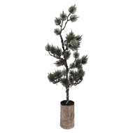 Clayre &amp; Eef   | Decoratie Boom met LED Groen Bruin 20x17x60 cm / 3xAAA | 50843