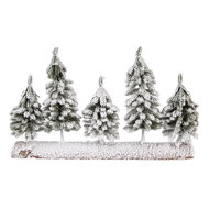 Clayre &amp; Eef   | Kerstdecoratie Kerstbomen Groen Wit 40x8x25 cm | 66434