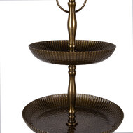 Clayre &amp; Eef   | Etag&egrave;re 4 laags Goudkleurig &oslash; 37x79 cm | 6AL0077