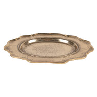 Clayre &amp; Eef   | Decoratie Schaal Goudkleurig 31x22x3 cm | 6AL0082