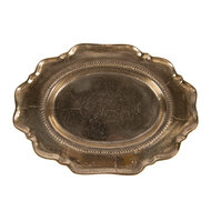 Clayre &amp; Eef   | Decoratie Schaal Goudkleurig 31x22x3 cm | 6AL0082