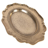 Clayre &amp; Eef   | Decoratie Schaal Goudkleurig 31x22x3 cm | 6AL0082