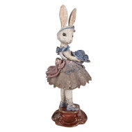 Clayre &amp; Eef   | Decoratie Konijn Beige Blauw 15x14x35 cm | 6PR6026