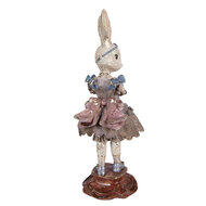 Clayre &amp; Eef   | Decoratie Konijn Beige Blauw 15x14x35 cm | 6PR6026