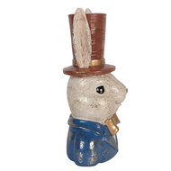 Clayre &amp; Eef   | Decoratie Konijn Beige Blauw 17x13x29 cm | 6PR6028