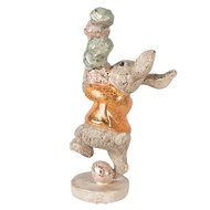 Clayre &amp; Eef   | Decoratie Konijn met ijsje Beige Oranje 16x10x28 cm | 6PR6034